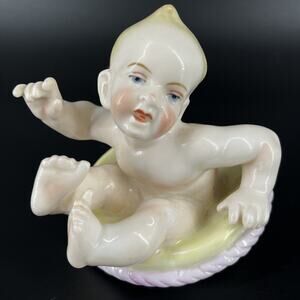 Vintage Schwarzburg Porcelain Mustard Pot Replacement Baby Figure Lid